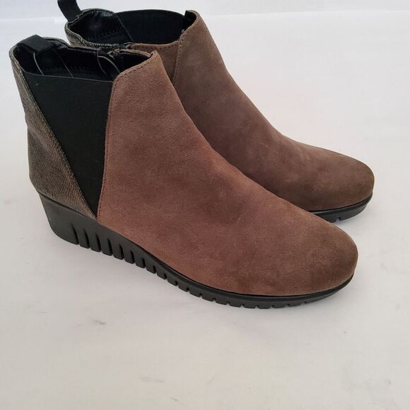 The Flexx Brown Suede Leather Ankle Boots Booties Size 7.5 New - Picture 6 of 8